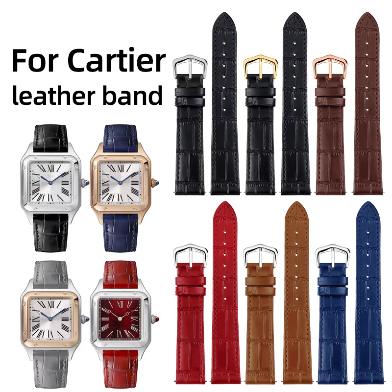 Cartier Watch Santos - حزام ساعة من الجلد الطبيعي مقاس