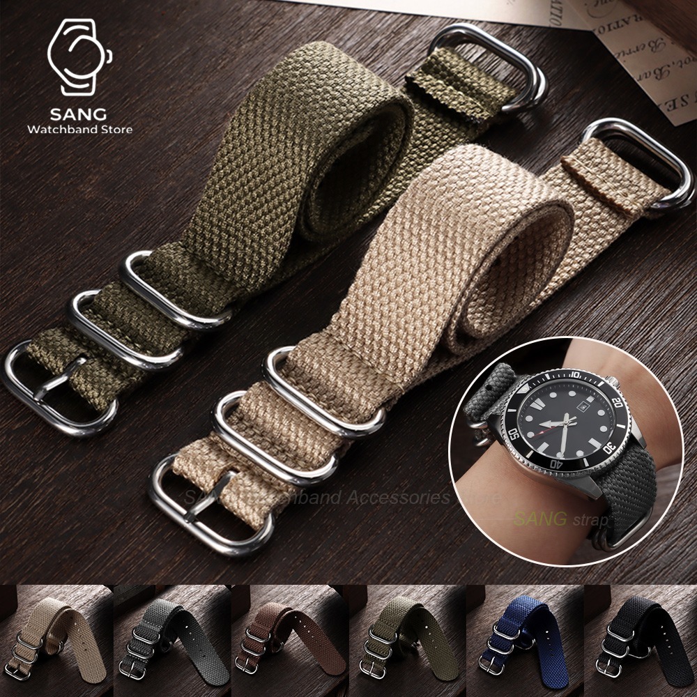 Perlon Strap Woven - 20 مم 22 مم لأحزمة بيرلون