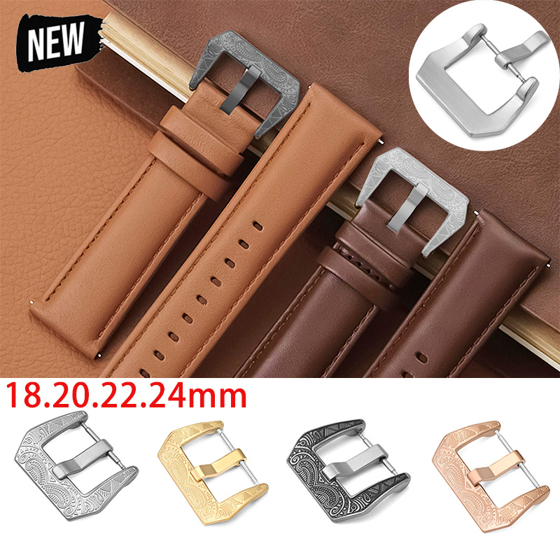 Leather Watch Band Men - مشبك ساعة معدني عتيق مقاس 18/20/22/24