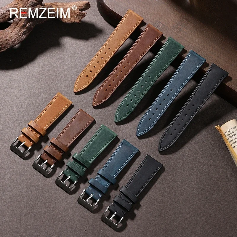 سوار ساعة جلدي من Crazy Horse  - مراجعة Leather Strap Quick Release وسعره