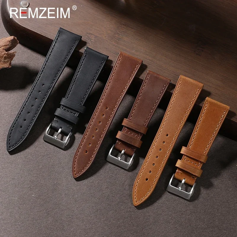 سوار ساعة جلدي من Crazy Horse  - مراجعة Leather Strap Quick Release وسعره