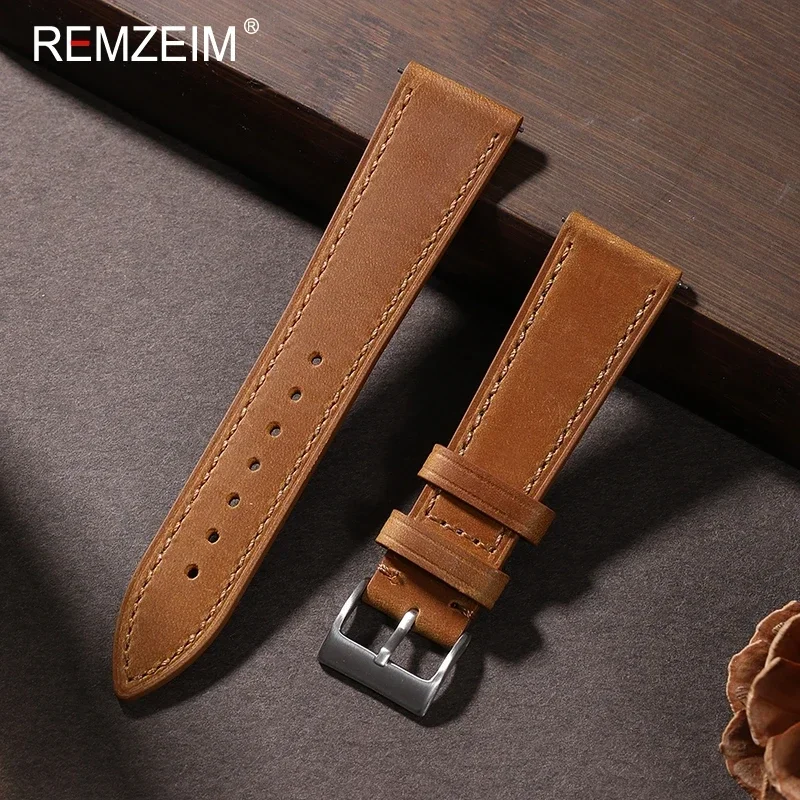 سوار ساعة جلدي من Crazy Horse  - مراجعة Leather Strap Quick Release وسعره