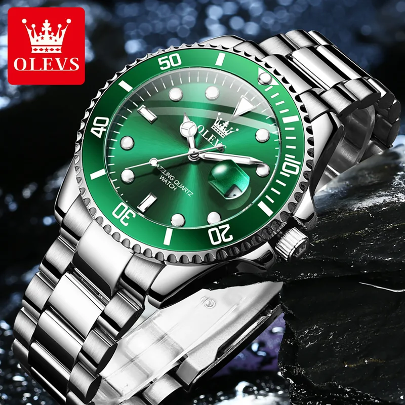 OLEVS ساعة كوارتز أصلية للرجال - مراجعة Rolex Watch Submariner وسعره