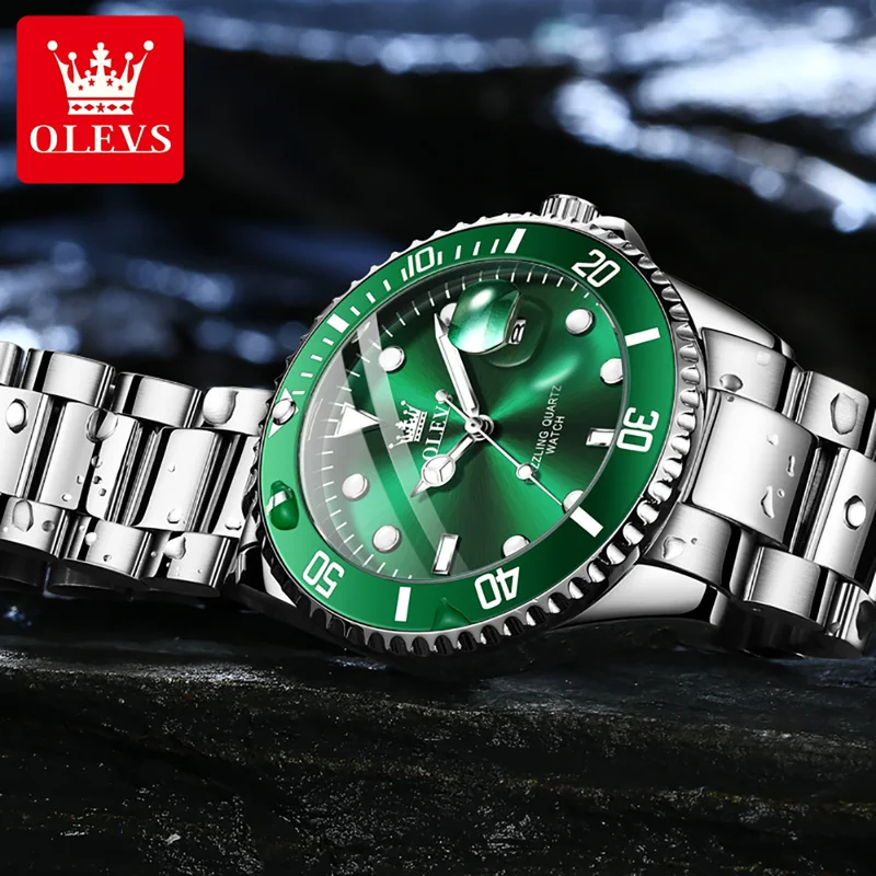 OLEVS ساعة كوارتز أصلية للرجال - مراجعة Rolex Watch Submariner وسعره