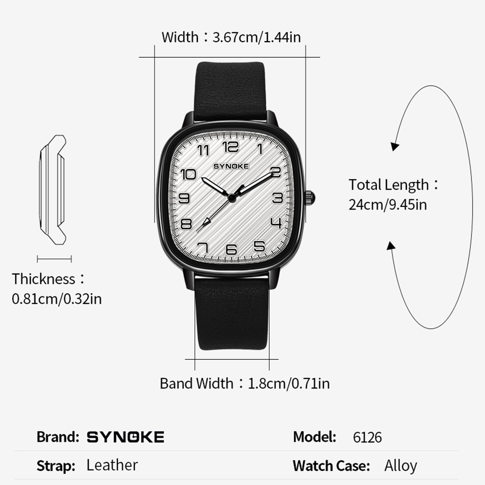 ساعة للرجال SYNOKE حافظة مصنوع - مراجعة Leather Watch Band Men وسعره