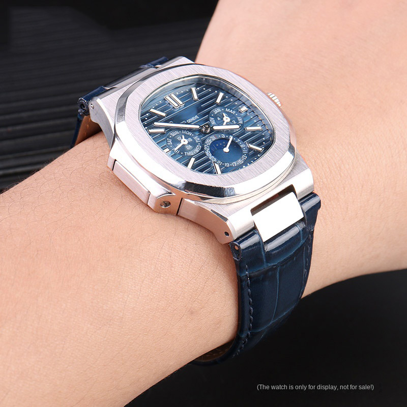 حزام ساعة من الجلد الطبيعي بمو - مراجعة Patek Philippe Watch Aquanaut وسعره